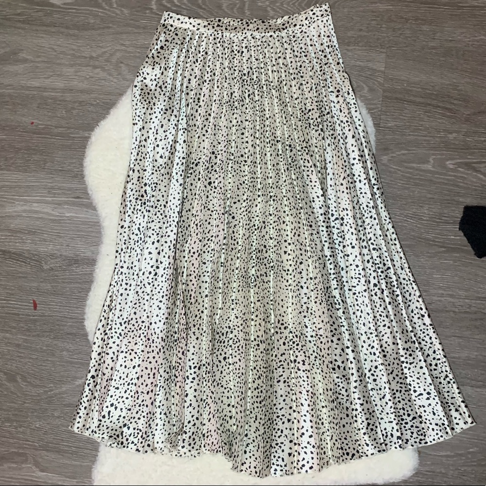 ASOS NWT Satin Pleated Leopard Print Midi Skirt